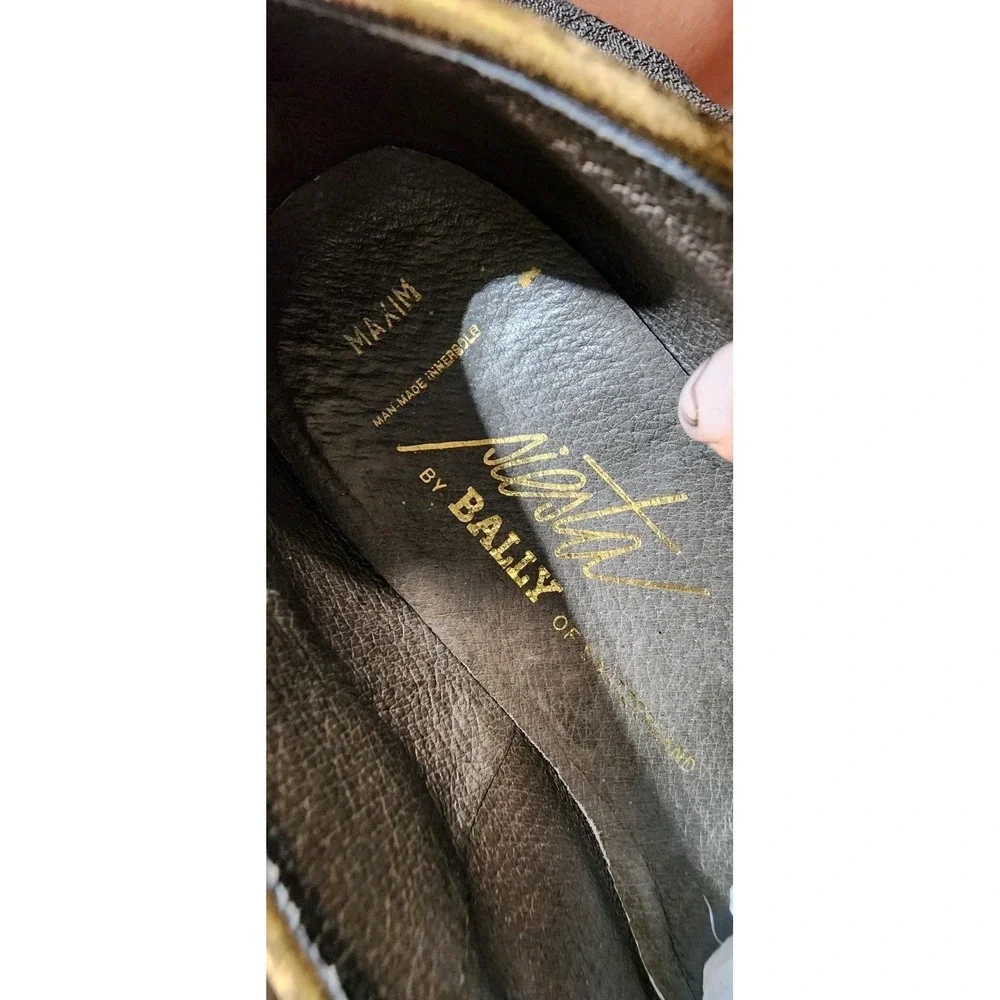 Vintage BALLY‎ Siesta Bespoke Black Slip-on Alpha Sole Men Size 9 Velvet 80s 90s